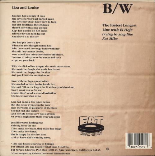 NoFX Liza And Louise - Pink Vinyl 7" vinyl single (7 inch record / 45) US NFX07LI868403