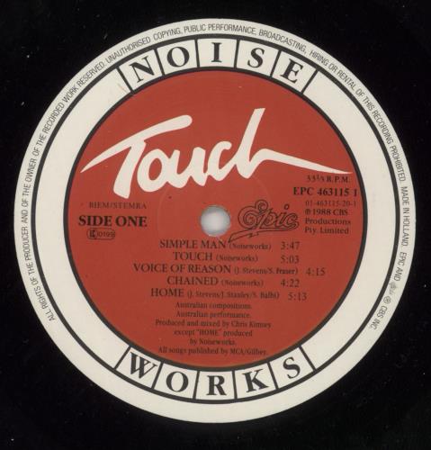 Noiseworks Touch vinyl LP album (LP record) Dutch NOILPTO866447