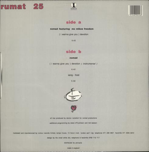 Nomad (I Wanna Give You) Devotion 12" vinyl single (12 inch record / Maxi-single) UK NOM12IW298090