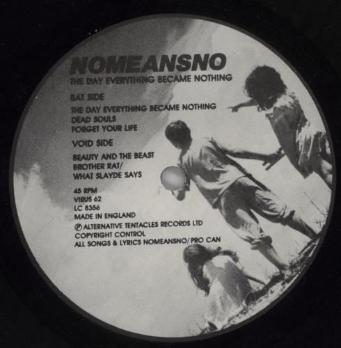 Nomeansno The Day Everything Became Nothing - EX 12" vinyl single (12 inch record / Maxi-single) UK NOQ12TH862539