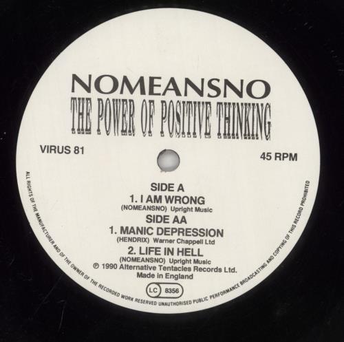 Nomeansno The Power Of Positive Thinking EP 12" vinyl single (12 inch record / Maxi-single) UK NOQ12TH515219