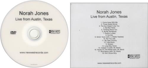 Norah Jones Live From Austin, Texas promo DVD-R US NRJDRLI447923