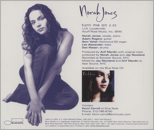 Norah Jones Turn Me On CD single (CD5 / 5") US NRJC5TU456529