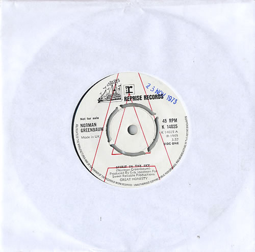 Norman Greenbaum Spirit In The Sky - A Label 7" vinyl single (7 inch record / 45) UK NGB07SP193170