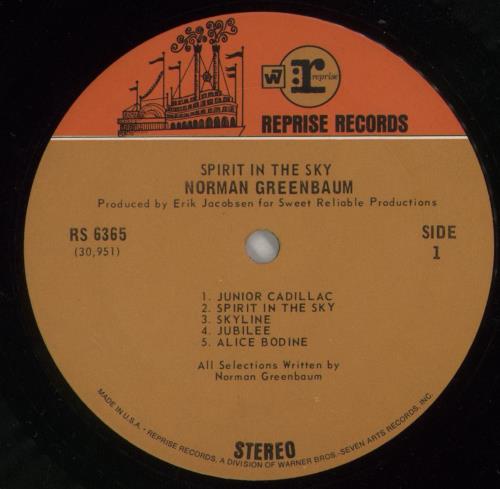 Norman Greenbaum Spirit In The Sky vinyl LP album (LP record) US NGBLPSP872818