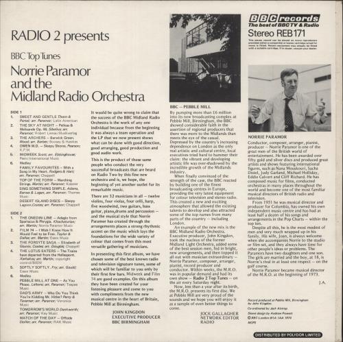 Norrie Paramor BBC Top Tunes vinyl LP album (LP record) UK NPALPBB882009