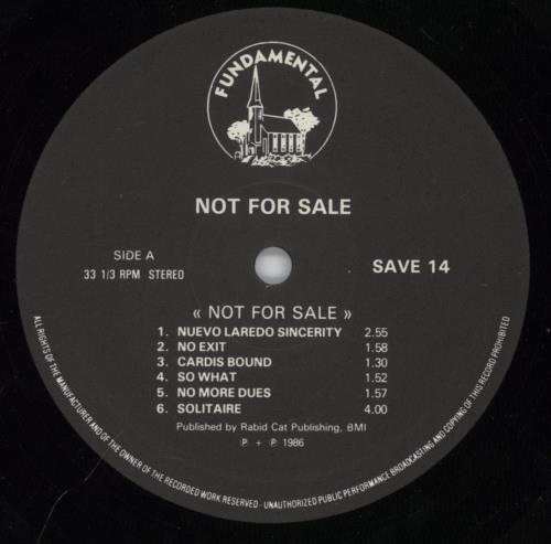 Not For Sale NFS vinyl LP album (LP record) US -80LPNF891400