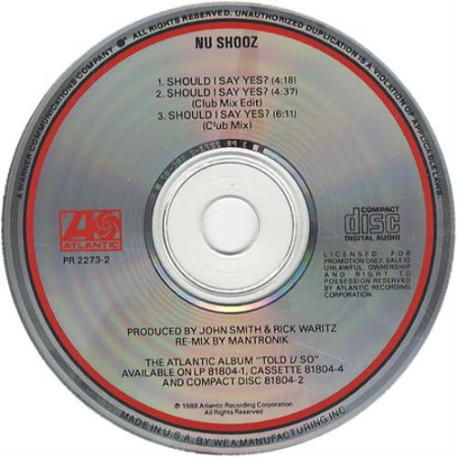 Nu Shooz Should I Say Yes ? CD album (CDLP) US SHZCDSH412030