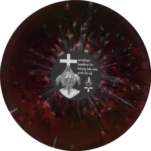 NunSlaughter Defacing Holy Icons / Throne Of Sluts - Splatter Vinyl vinyl LP album (LP record) US OWVLPDE659155
