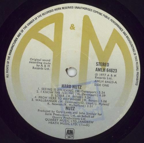 Nutz Hard Nutz vinyl LP album (LP record) UK NUTLPHA597508