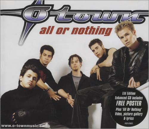 O-Town All Or Nothing CD single (CD5 / 5") UK O-TC5AL390162