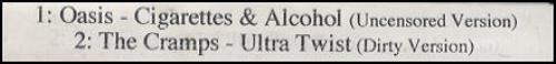 Oasis Cigarettes & Alcohol Uncensored Version video (VHS or PAL or NTSC) UK OASVICI168466