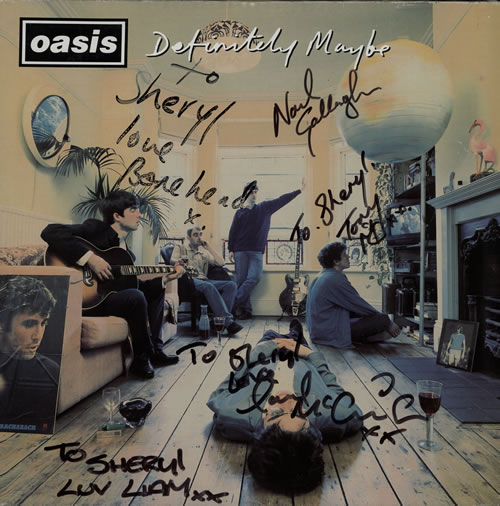Oasis Definitely Maybe Fully Autographed UK 2LP vinyl record set (Double LP Album) (284183)