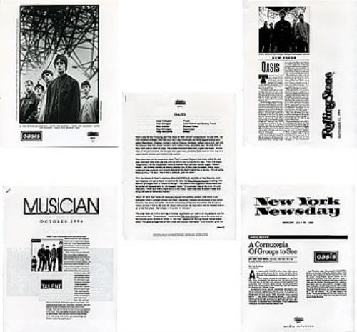 Oasis Definitely Maybe media press pack US OASPPDE290671