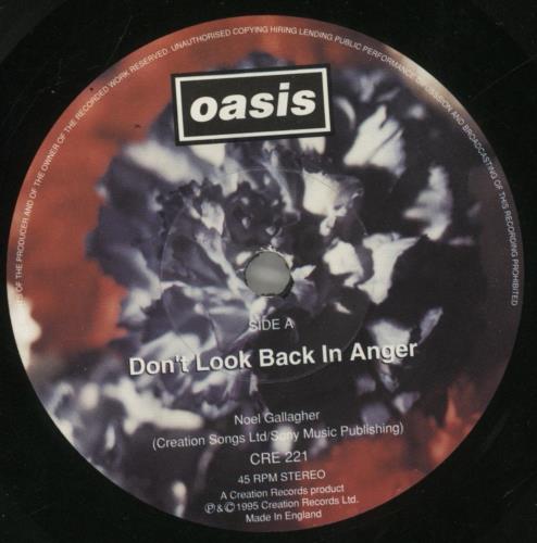 Oasis Don't Look Back In Anger - Insert - VG 7" vinyl single (7 inch record / 45) UK OAS07DO858306