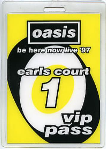 Oasis Earls Court VIP - 1997 tour pass UK OASTPEA296884