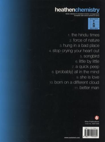 Oasis Heathen Chemistry [TAB] book UK OASBKHE229965
