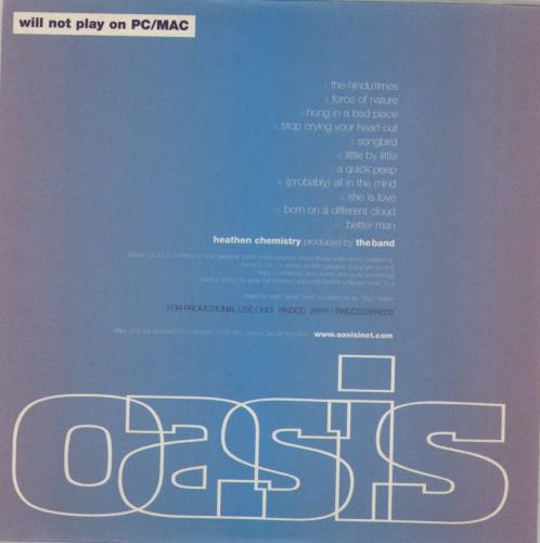 Oasis Heathen Chemistry CD album (CDLP) UK OASCDHE219146