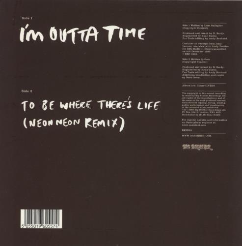 Oasis I'm Outta Time 7" vinyl single (7 inch record / 45) UK OAS07IM454073
