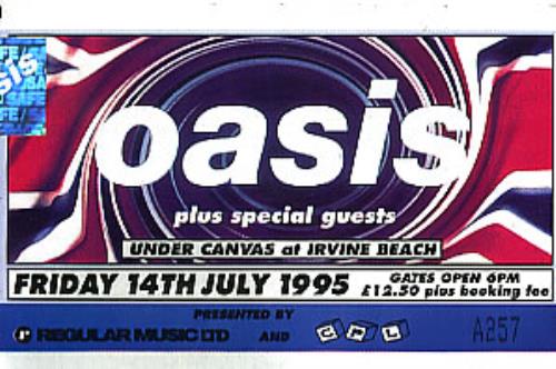 Oasis Irvine Beach Glasgow concert ticket UK OASTIIR300845