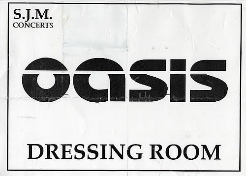 Oasis Laminated Dressing Room Sign memorabilia UK OASMMLA292146