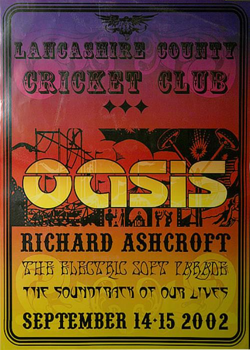 Oasis Lancashire County Cricket Club poster UK OASPOLA455771