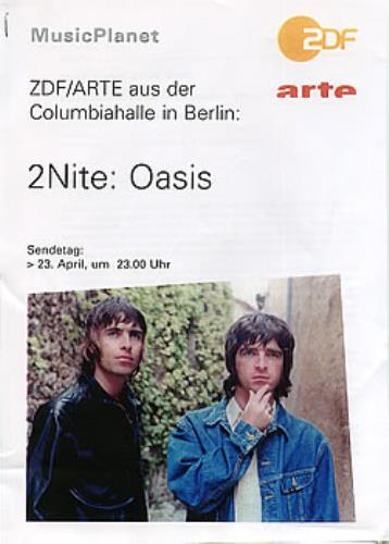 Oasis MusicPlanet 2Nite: Oasis media press pack German OASPPMU289689
