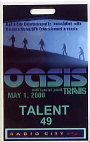 Oasis New York Radio City Music Hall tour pass US OASTPNE294070