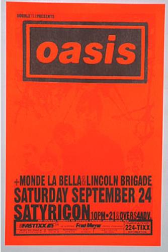Oasis Portland - 1994 Tour poster poster US OASPOPO286084