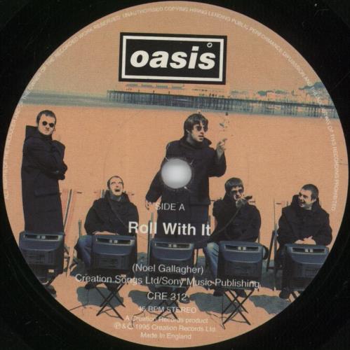 Oasis Roll With It + Insert 7" vinyl single (7 inch record / 45) UK OAS07RO51397