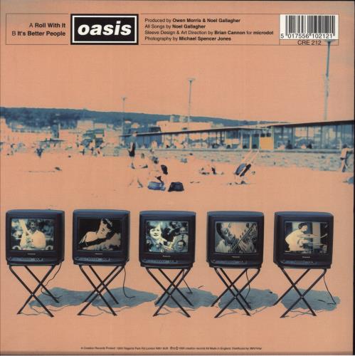 Oasis Roll With It + Insert 7" vinyl single (7 inch record / 45) UK OAS07RO51397