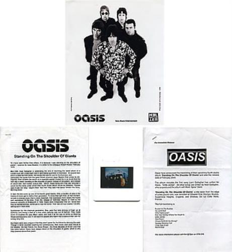 Oasis Standing On The Shoulder Of Giants media press pack New Zealand OASPPST289177