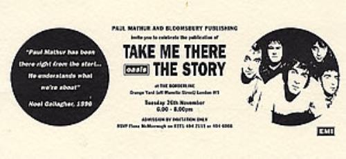 Oasis Take Me There Oasis The Story - Party Invite memorabilia UK OASMMTA294091
