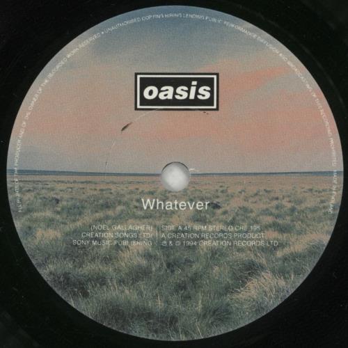 Oasis Whatever - Low Number + Insert 7" vinyl single (7 inch record / 45) UK OAS07WH41527