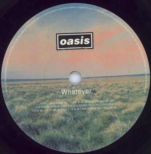 Oasis Whatever - Numbered + Insert 7" vinyl single (7 inch record / 45) UK OAS07WH809778