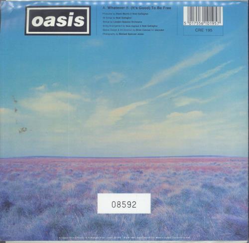 Oasis Whatever - Numbered + Insert 7" vinyl single (7 inch record / 45) UK OAS07WH809778
