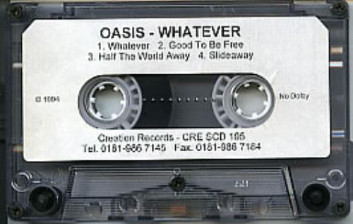 Oasis Whatever cassette single UK OASCSWH286639