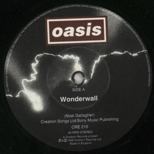 Oasis Wonderwall + Insert - EX 7" vinyl single (7 inch record / 45) UK OAS07WO871345