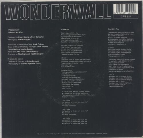 Oasis Wonderwall 7" vinyl single (7 inch record / 45) UK OAS07WO588539
