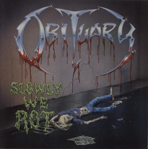 Obituary Slowly We Rot - EX vinyl LP album (LP record) Dutch OB1LPSL853254
