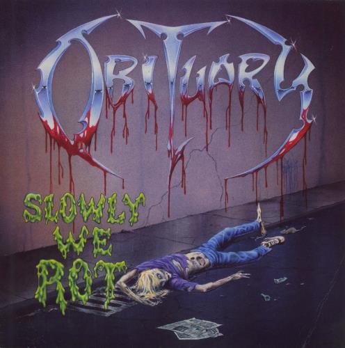 Obituary Slowly We Rot - VG vinyl LP album (LP record) Dutch OB1LPSL805404