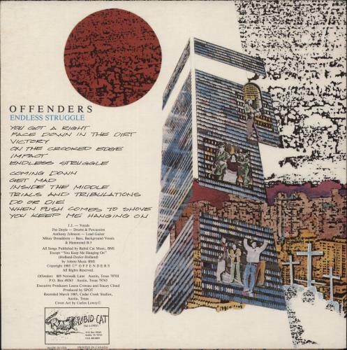 Offenders Endless Struggle vinyl LP album (LP record) US 9MFLPEN891424