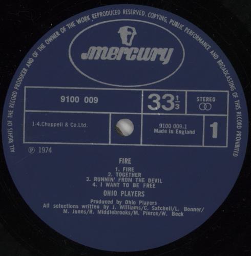 Ohio Players Fire vinyl LP album (LP record) UK OHPLPFI729153