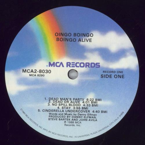 Oingo Boingo Boingo Alive 2-LP vinyl record set (Double LP Album) US BOI2LBO825861