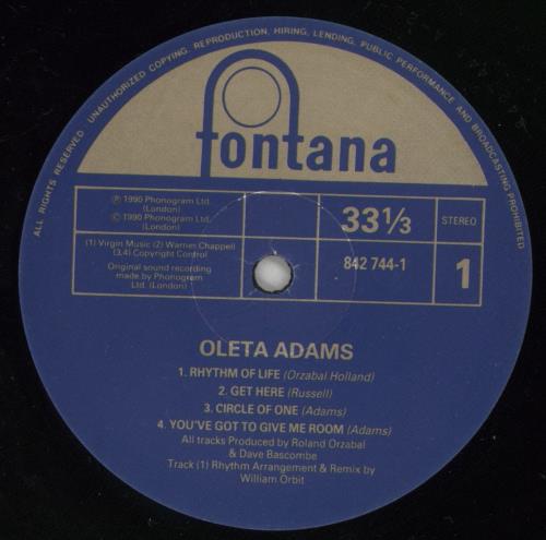 Oleta Adams Circle Of One - Hype Sticker vinyl LP album (LP record) UK OLELPCI877359