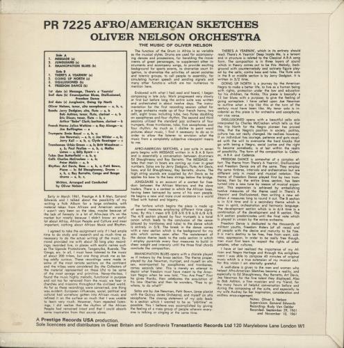 Oliver Nelson Afro / American Sketches vinyl LP album (LP record) UK OA4LPAF331164