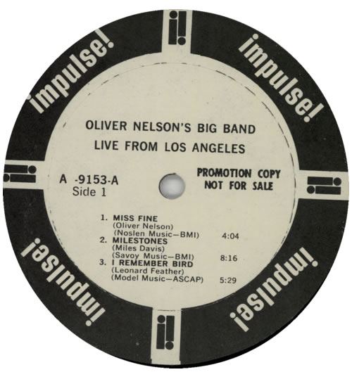 Oliver Nelson Live From Los Angeles vinyl LP album (LP record) US OA4LPLI589898
