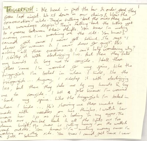 Oliver Richard Triggerfish - Pastal Green Vinyl - Autographed + Insert 7" vinyl single (7 inch record / 45) US 08I07TR742146