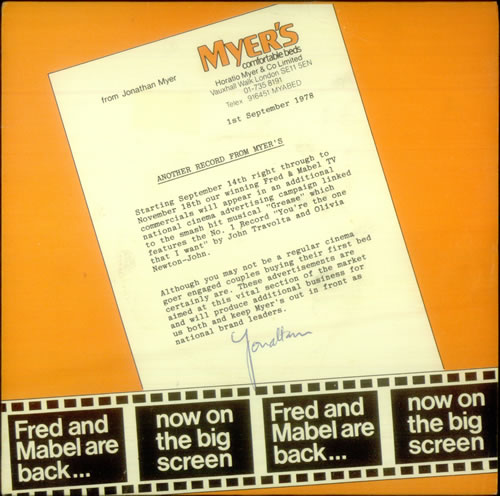 Olivia Newton John Another Record From Myer's 7" vinyl single (7 inch record / 45) UK ONJ07AN545914