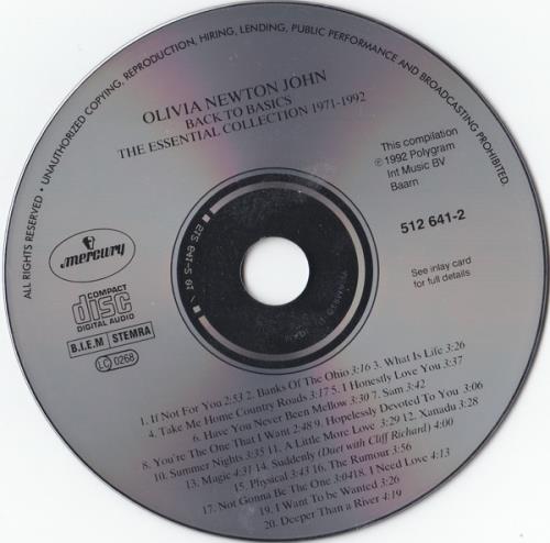 Olivia Newton John Back To Basics - The Essential Collection 1971-1992 CD album (CDLP) German ONJCDBA143920